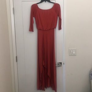 Rust, high low dress
